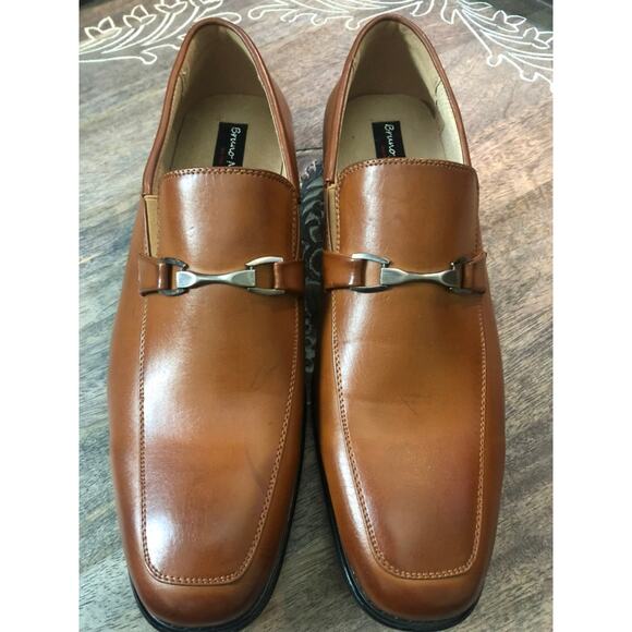 Men's Bruno Marc Square Toe Brown Leather Dress Shoes- Size 13 - Picture 2 of 8